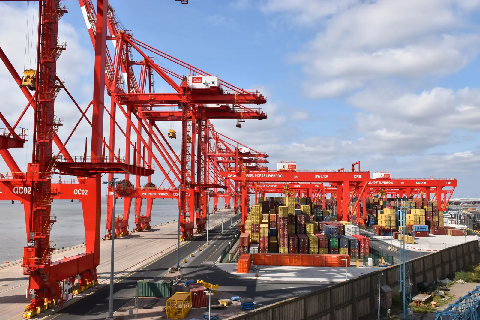 Container cranes on a port quay